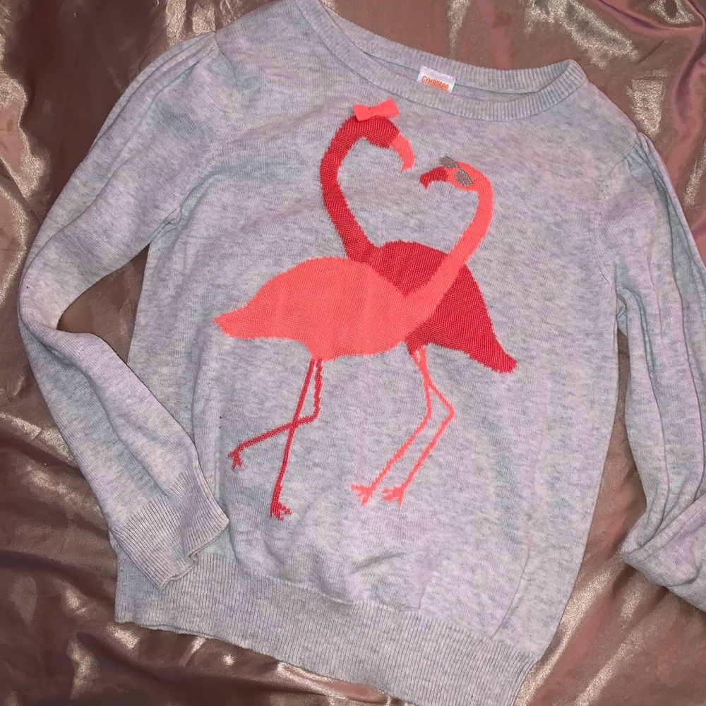 EUC size M 7/8 Gymboree flamingo sweater